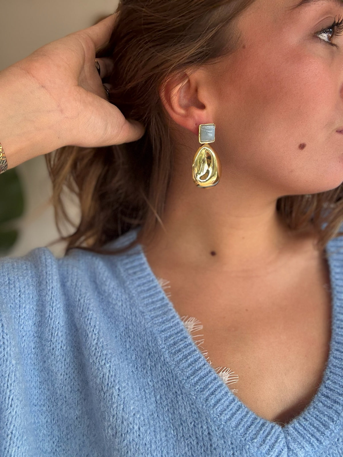 Boucles Alma bleu /doré