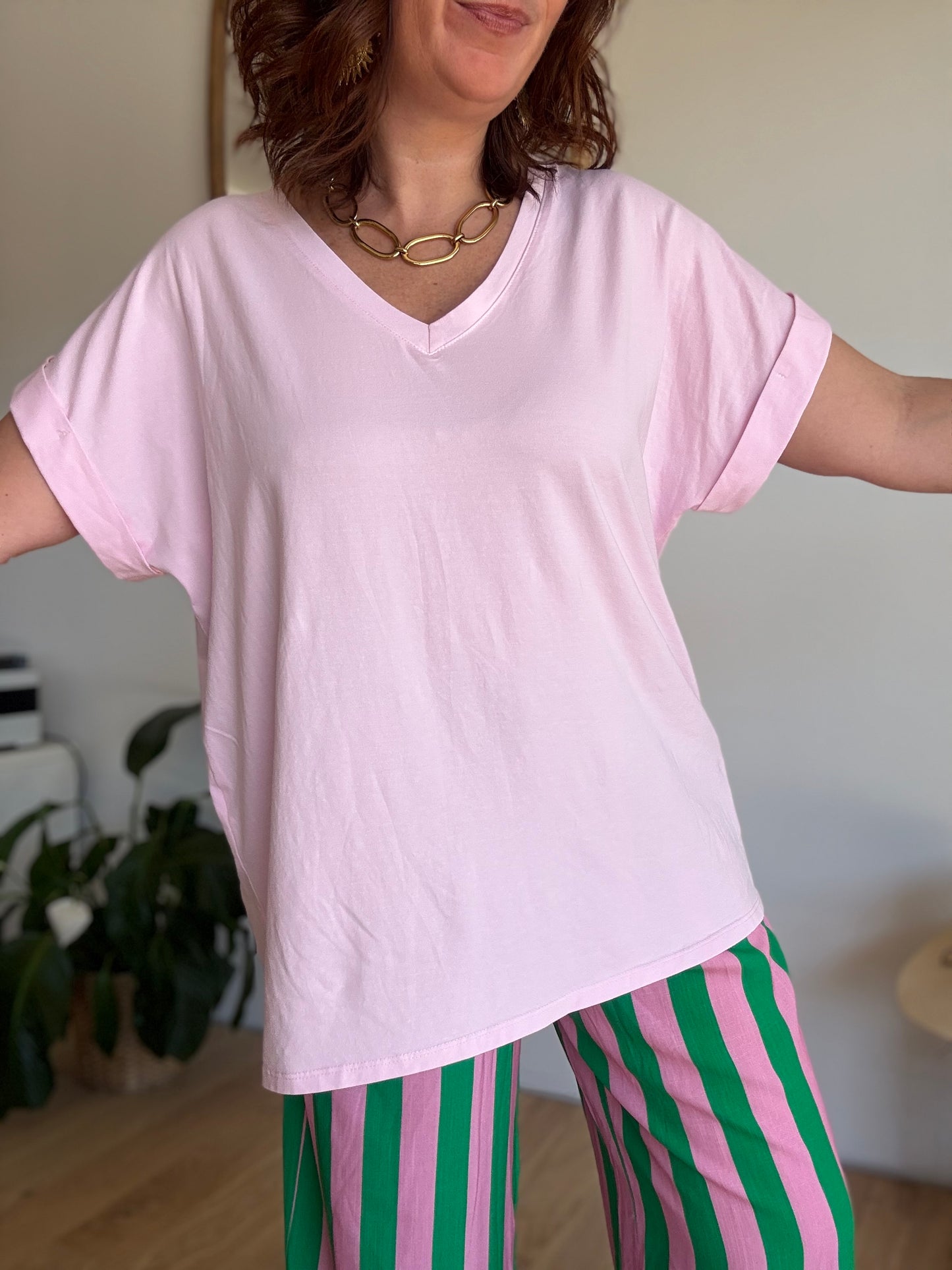 Tee shirt rose baby Maxi