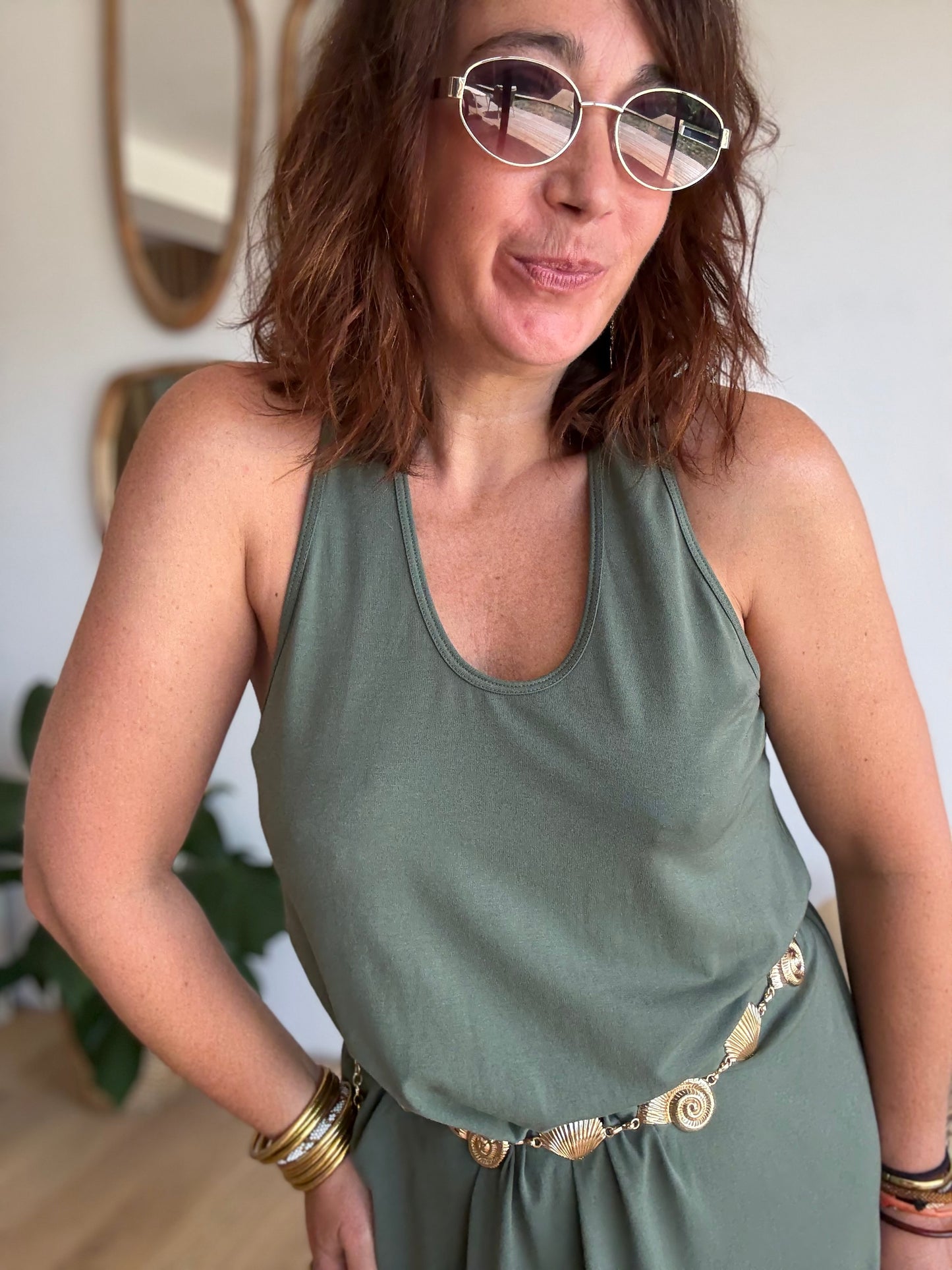 Robe débardeur kaki