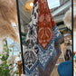 Foulard bandana bleu rouille