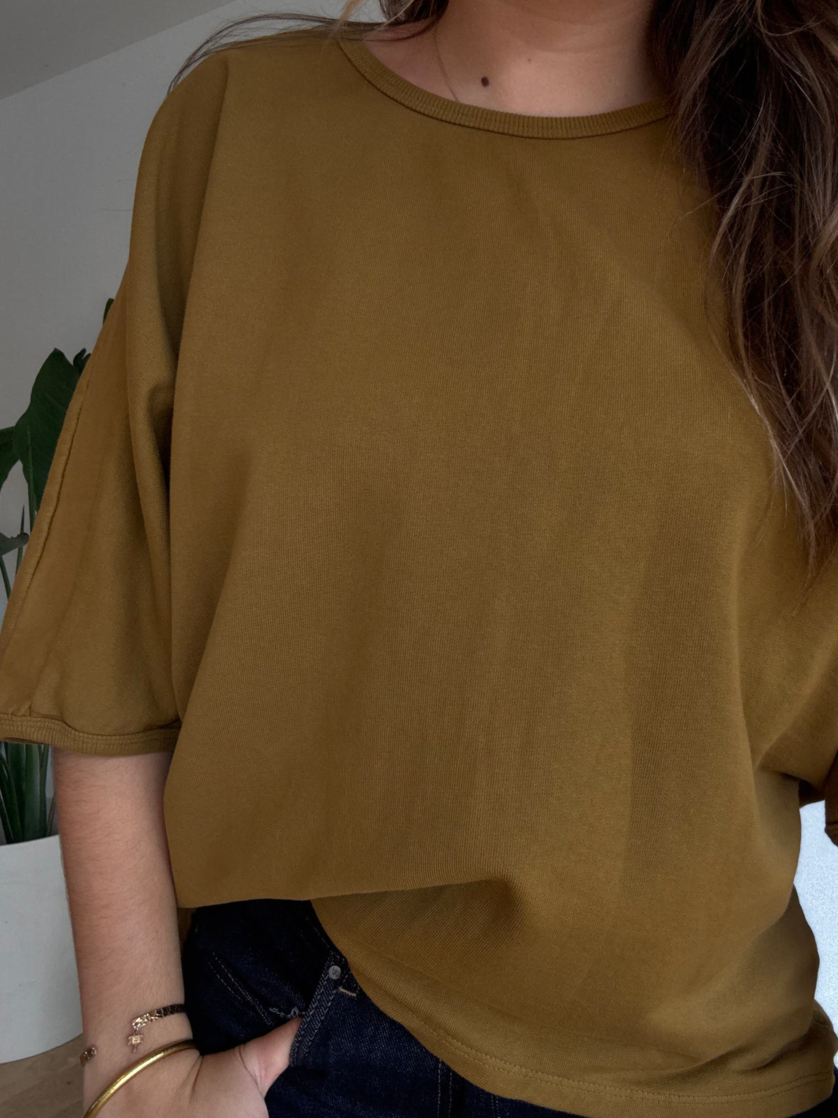 Sweat celeste Mustard vintage