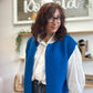Gilet sans manches cow girl bleu roi