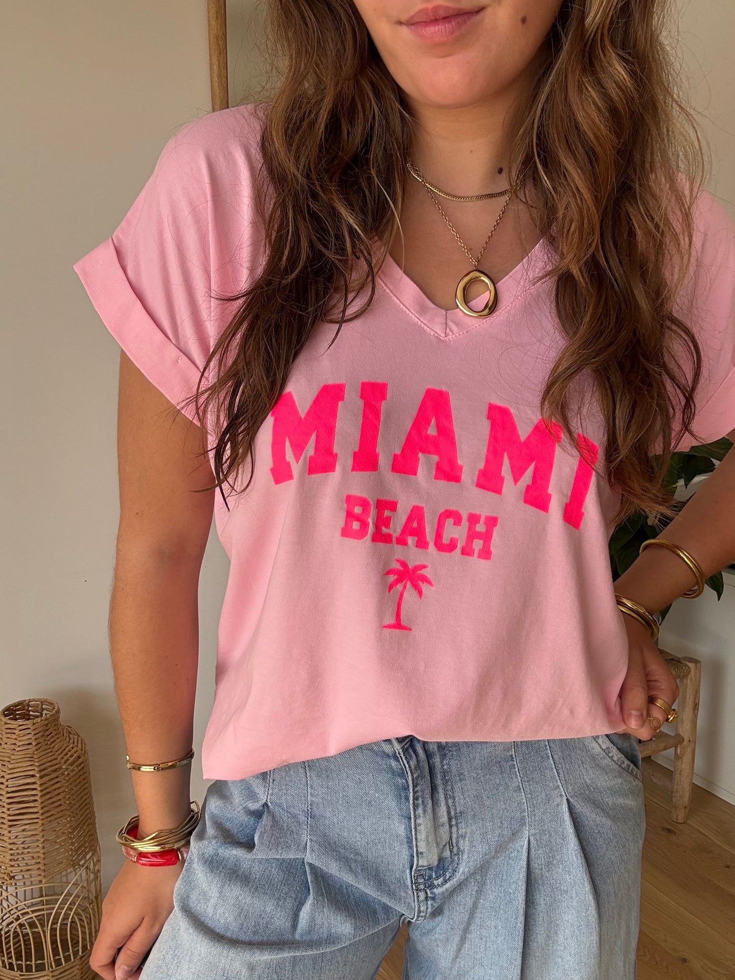 Tee shirt Miami beach rose 💓🌴