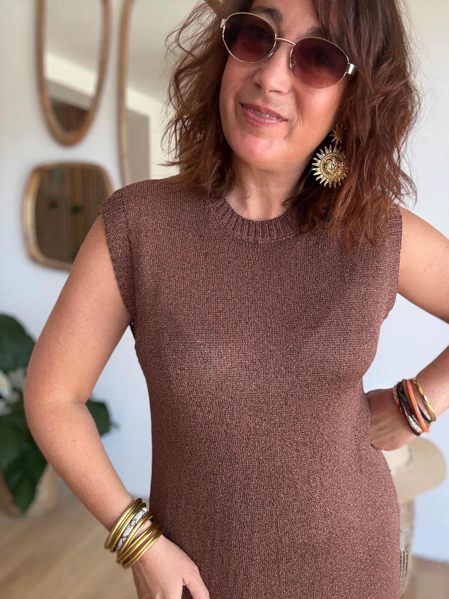 Robe Glow choco doré