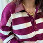 Polo rayé bordeaux
