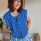 Veste matelassé bleu roi