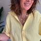 Robe chemise gaze de coton jaune