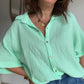 Chemise Gaze de Coton Vert Menthe