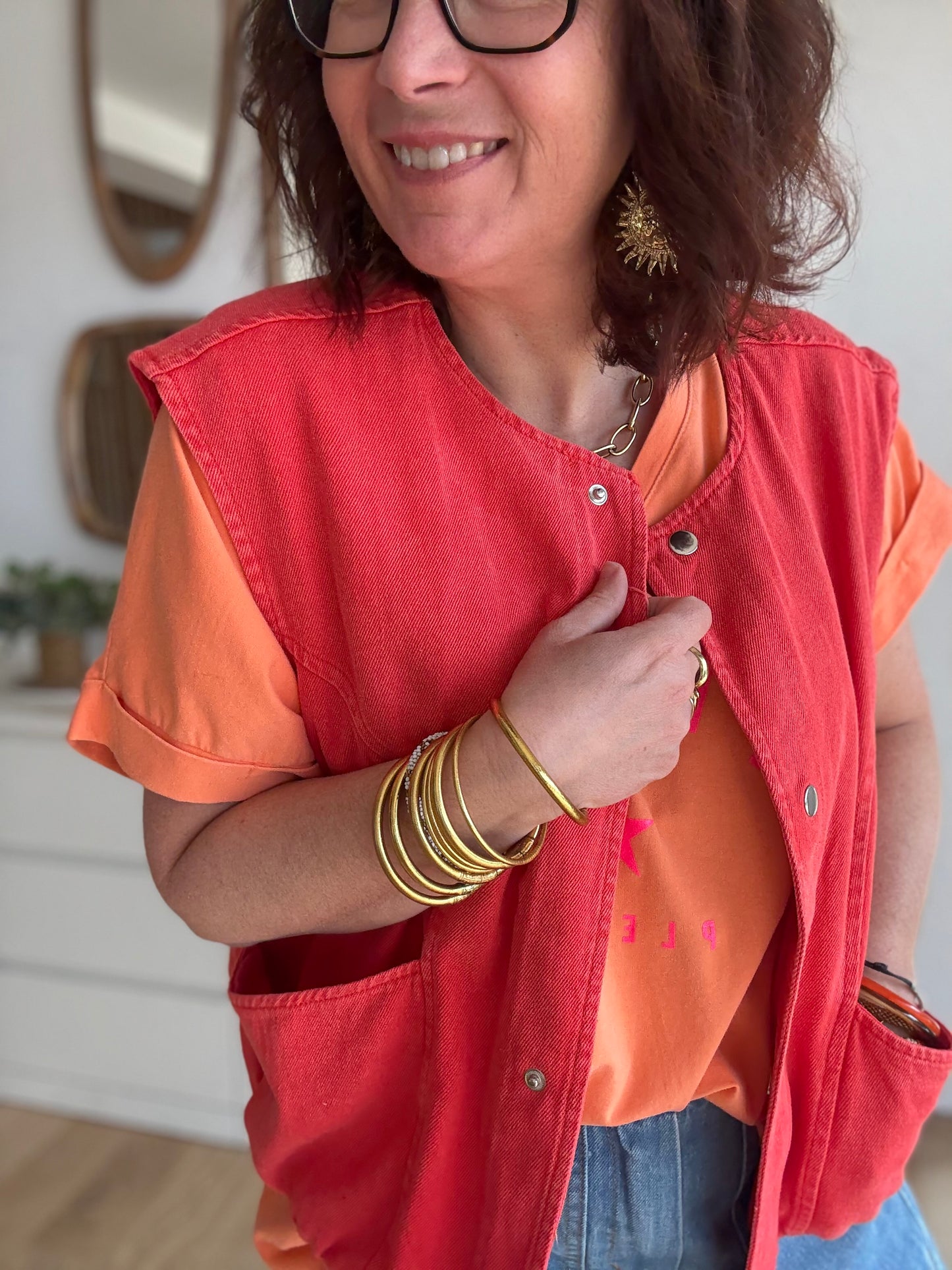 Veste sans Manches LIZZIE orange