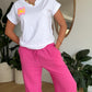 Pantalon palazzo gaze de coton fuchsia 🩷