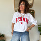 Sweat Iconic blanc et rouge manches 3/4