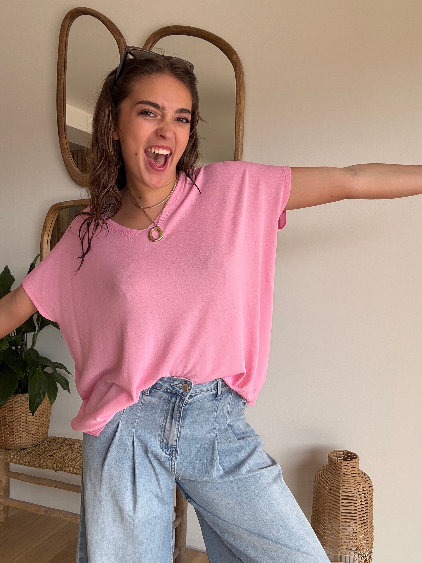 Pull très fin rose 🌸