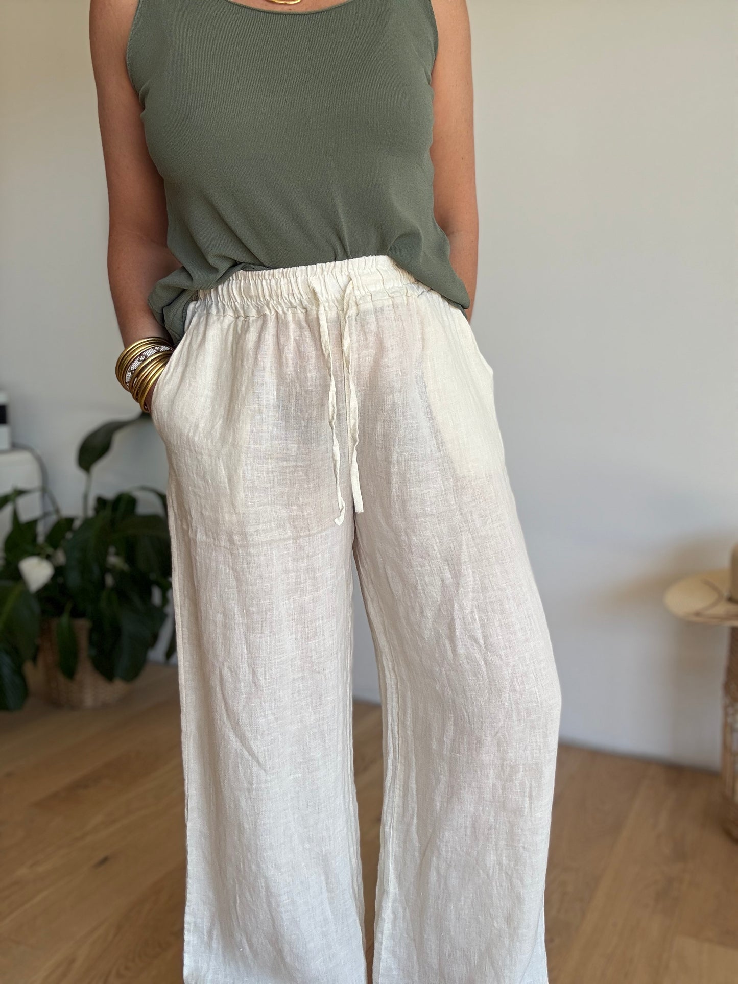 Pantalon lin écru