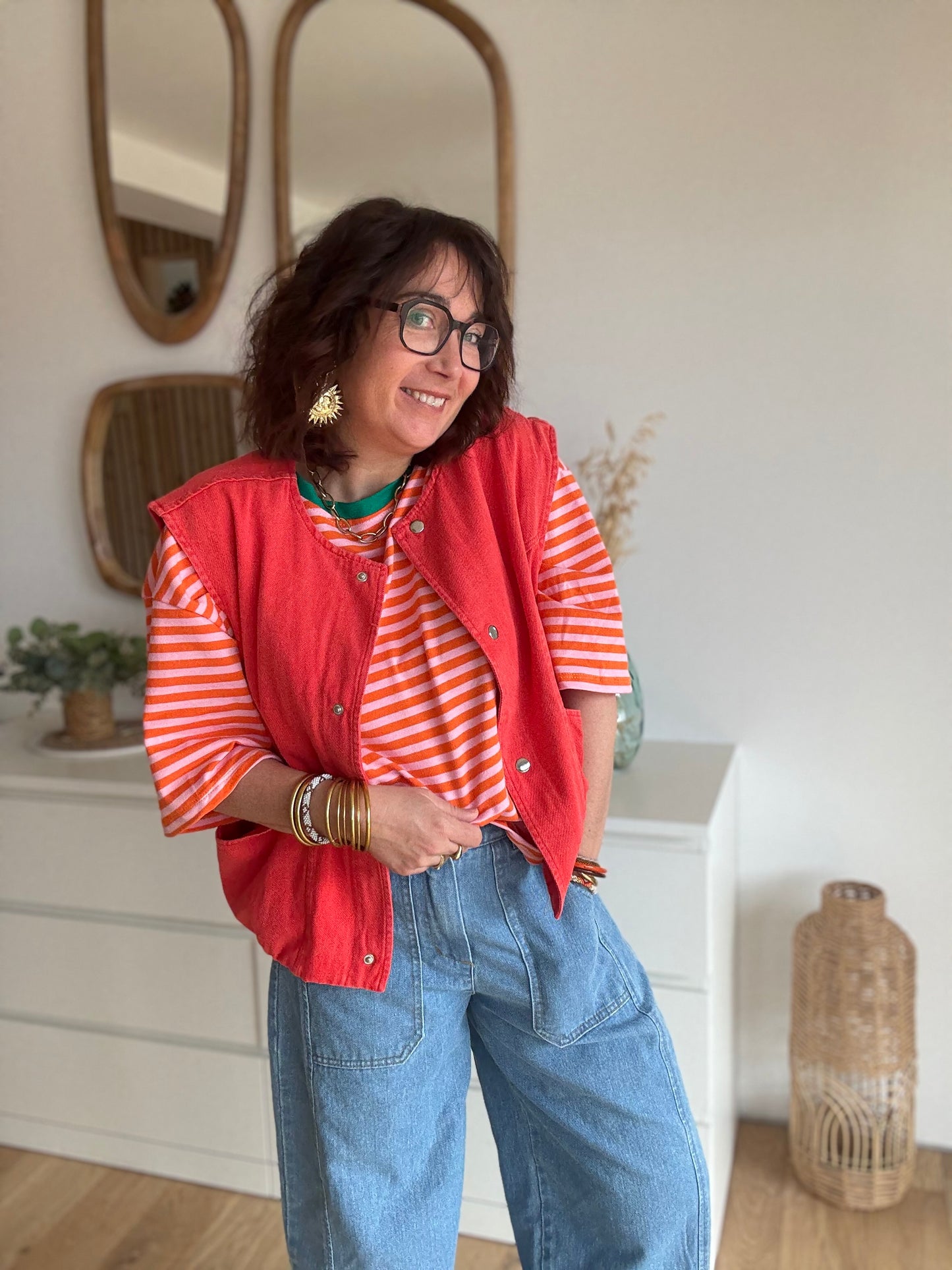 Veste sans Manches LIZZIE orange