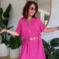Robe chemise en gaze de coton fuchsia🩷