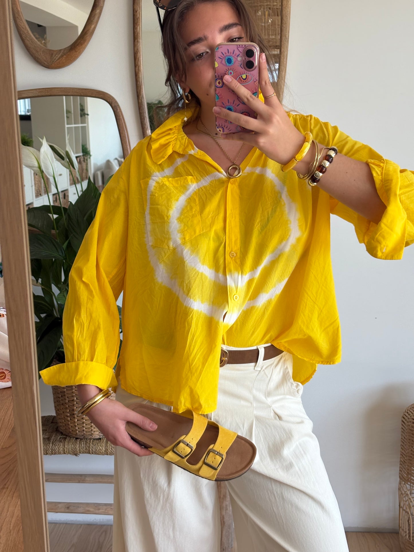 Chemise Tie and Dye jaune