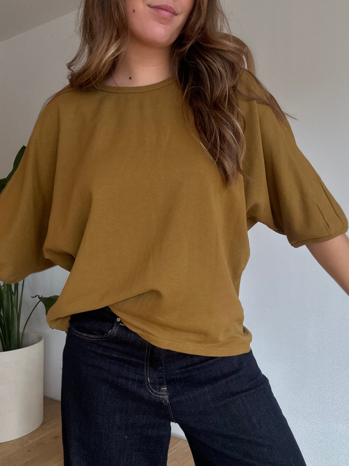 Sweat celeste Mustard vintage