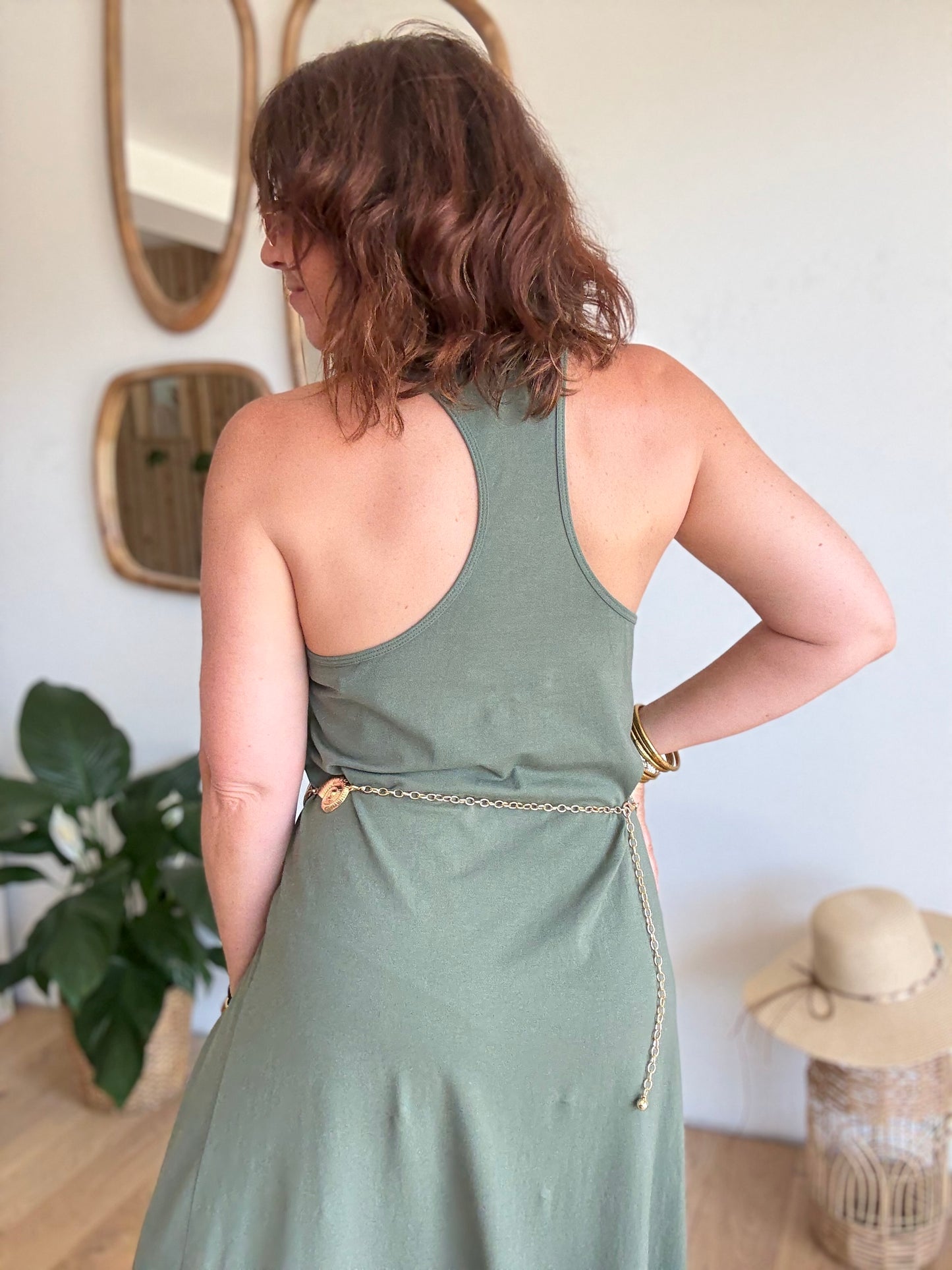 Robe débardeur kaki