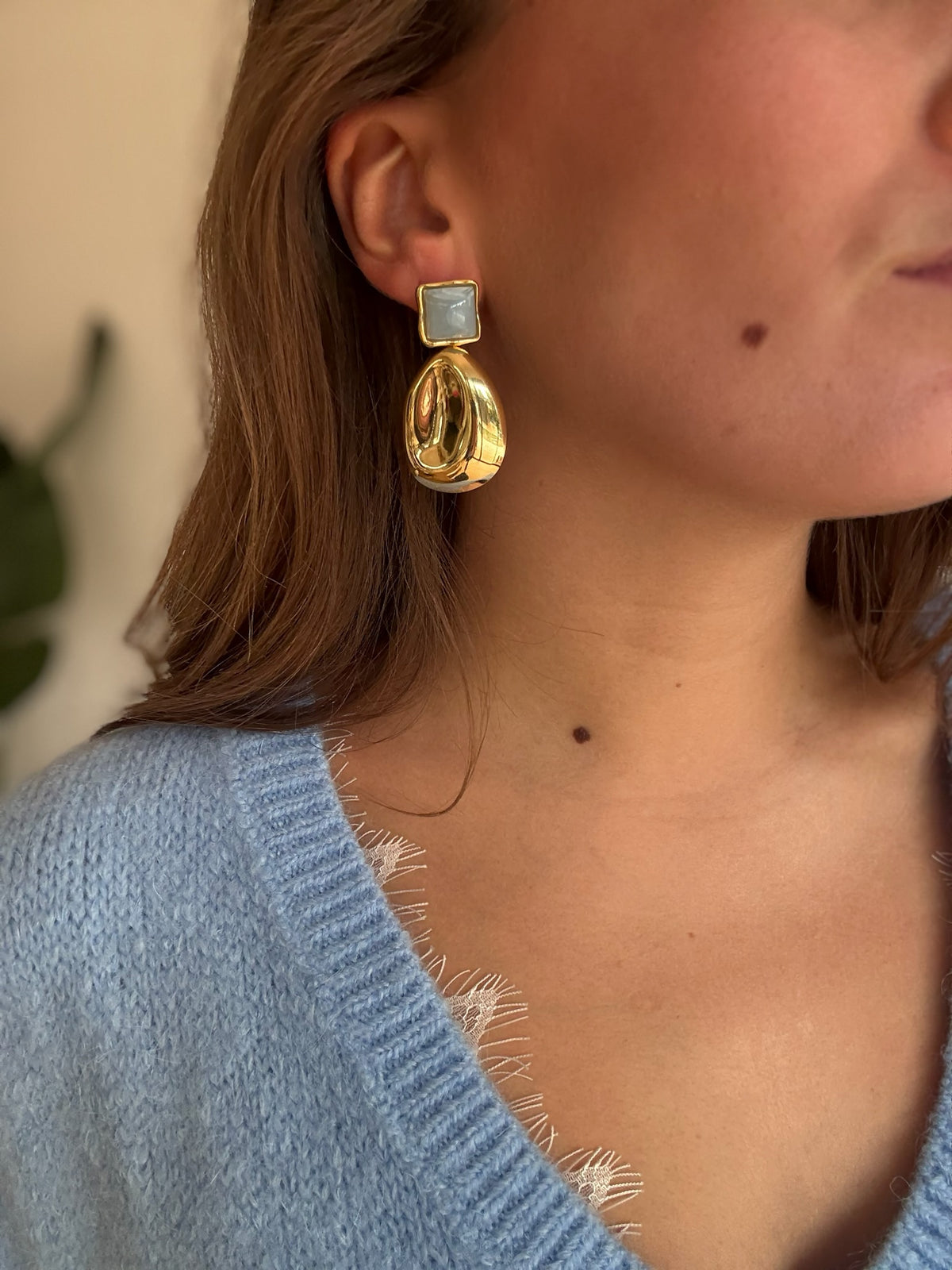 Boucles Alma bleu /doré