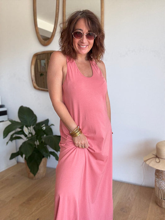 Robe débardeur bois de rose
