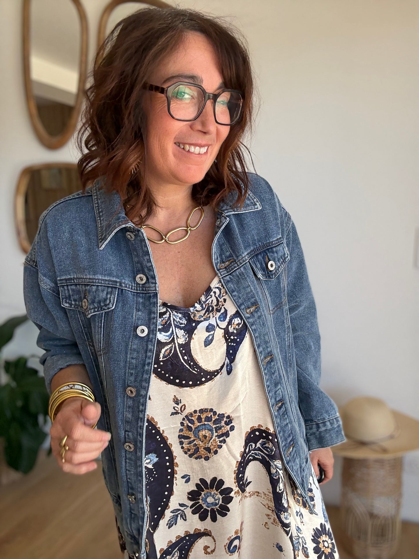 Robe longue marine satinée
