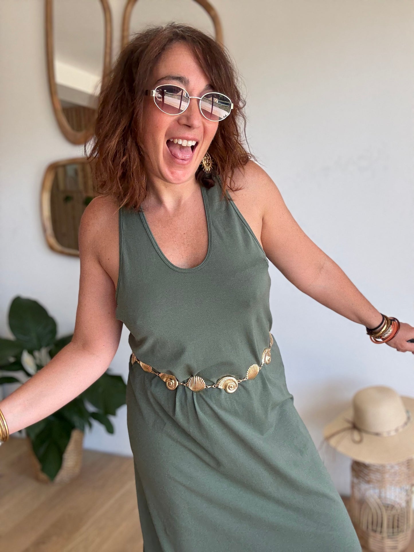 Robe débardeur kaki