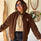 Veste Teddy Marron
