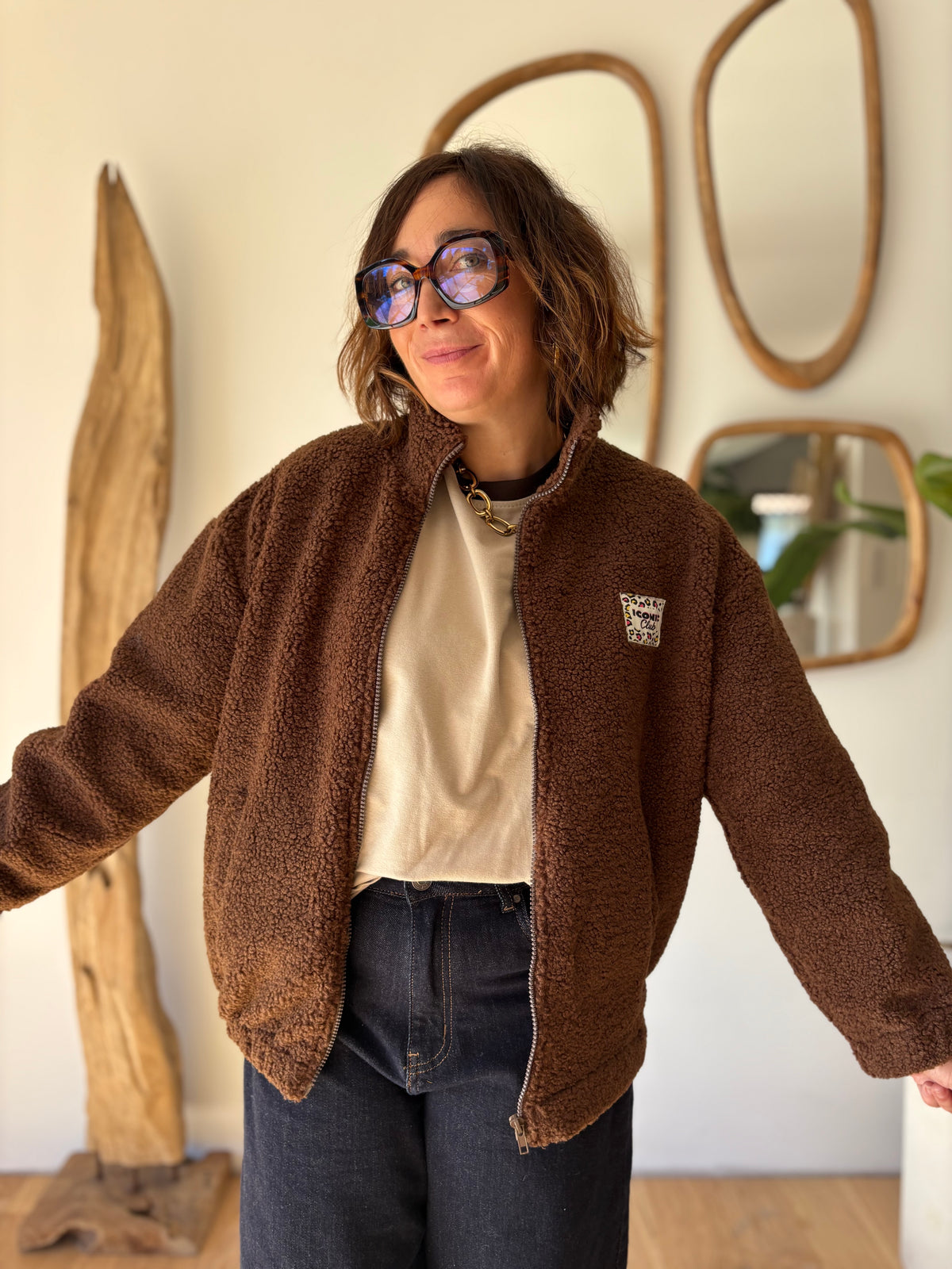 Veste Teddy Marron