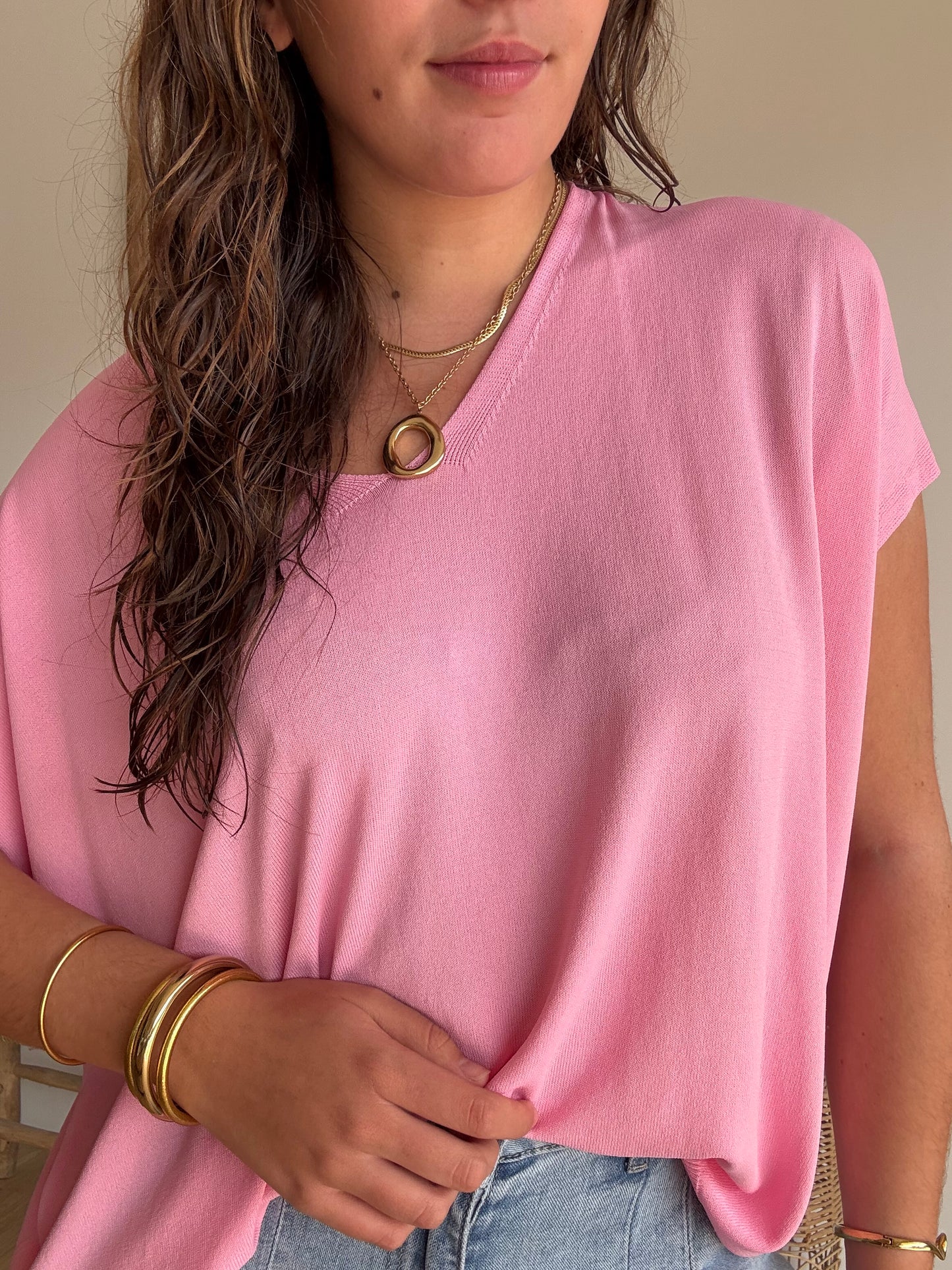 Pull très fin rose 🌸