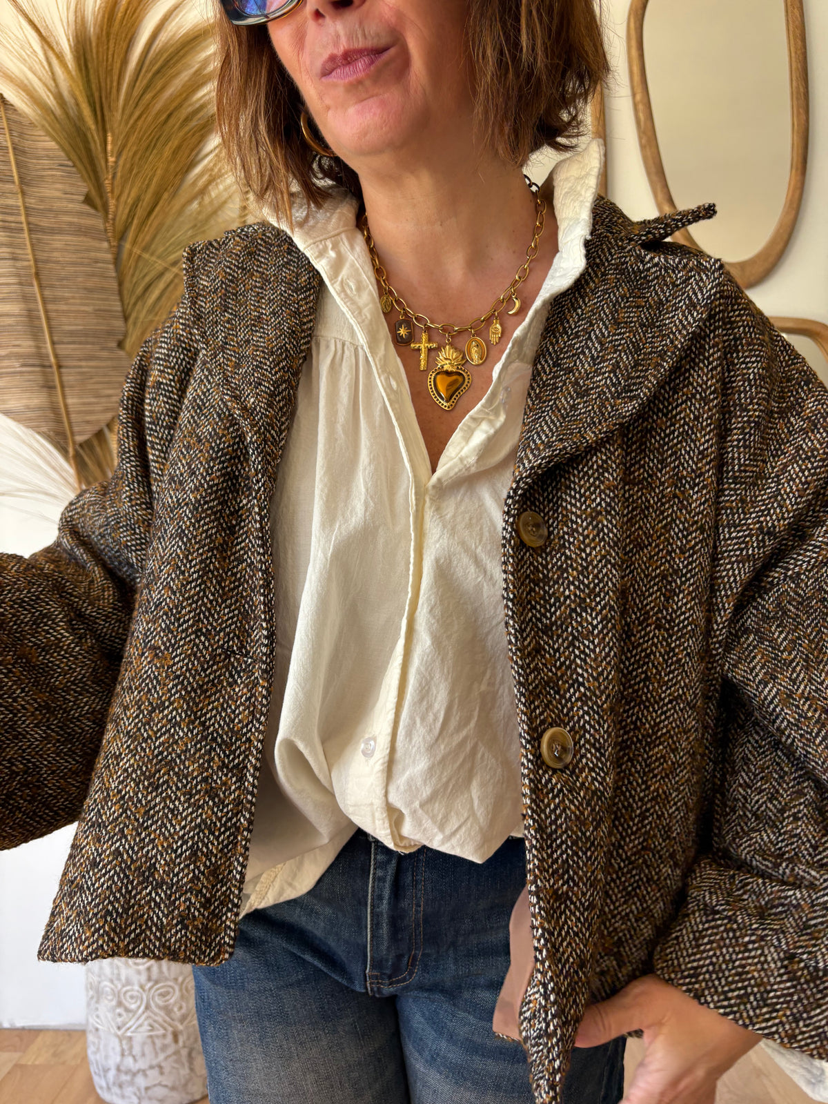 Veste tweed Charlie Marron