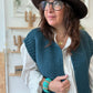 Gilet sans manches cow girl bleu