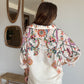 Chemise impression style broderies