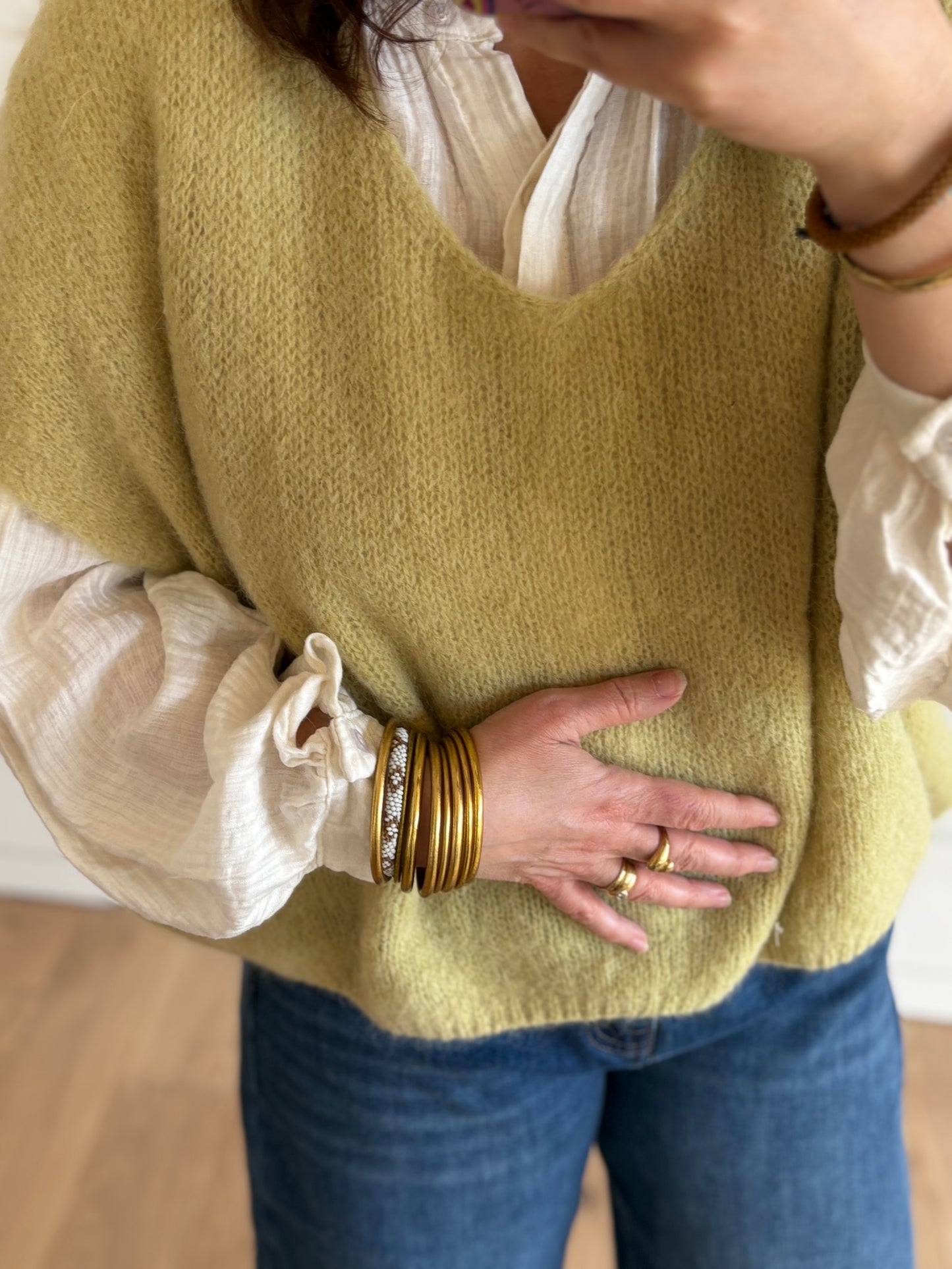 Pull Leon sans manches vert