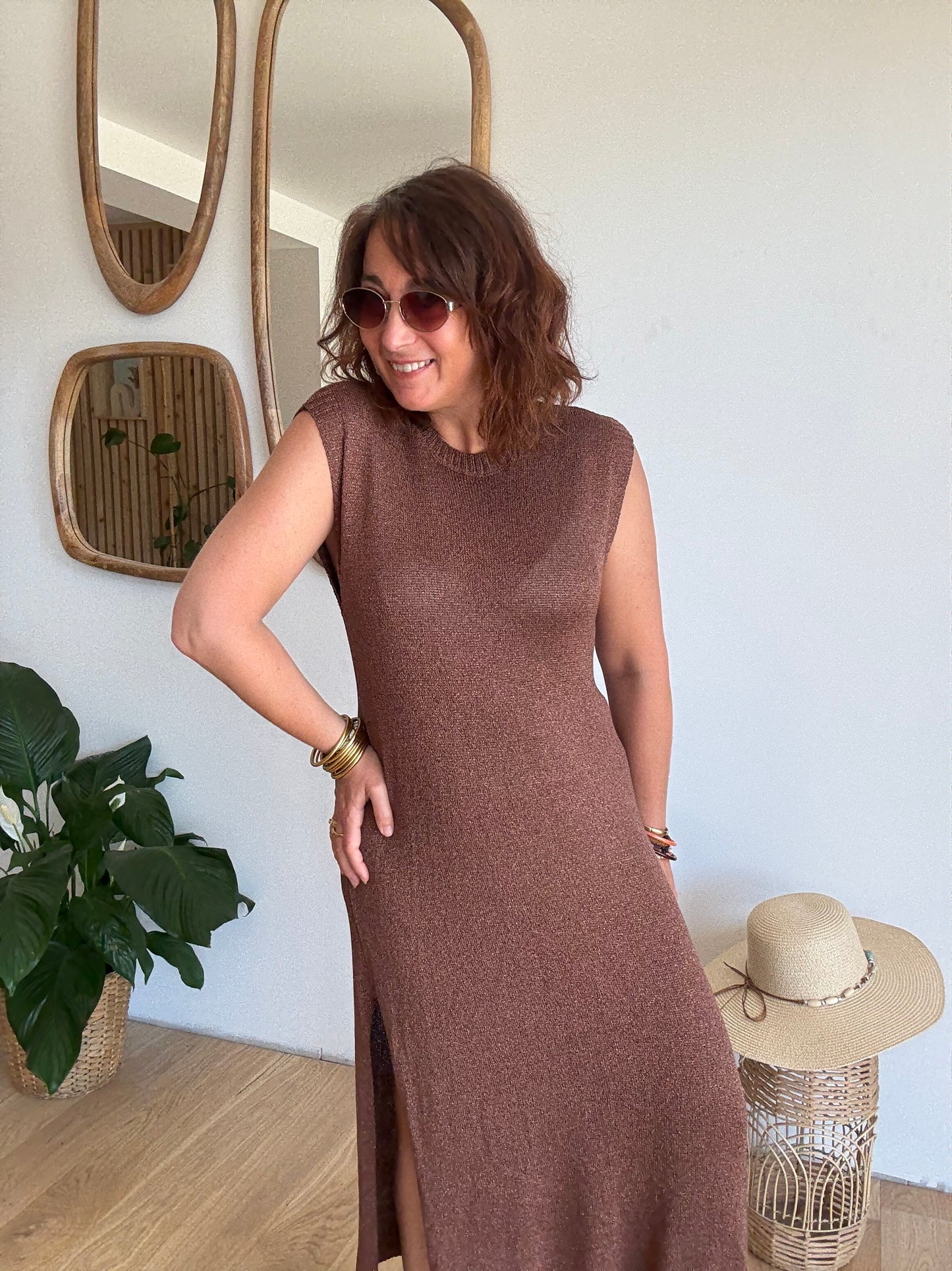 Robe Glow choco doré