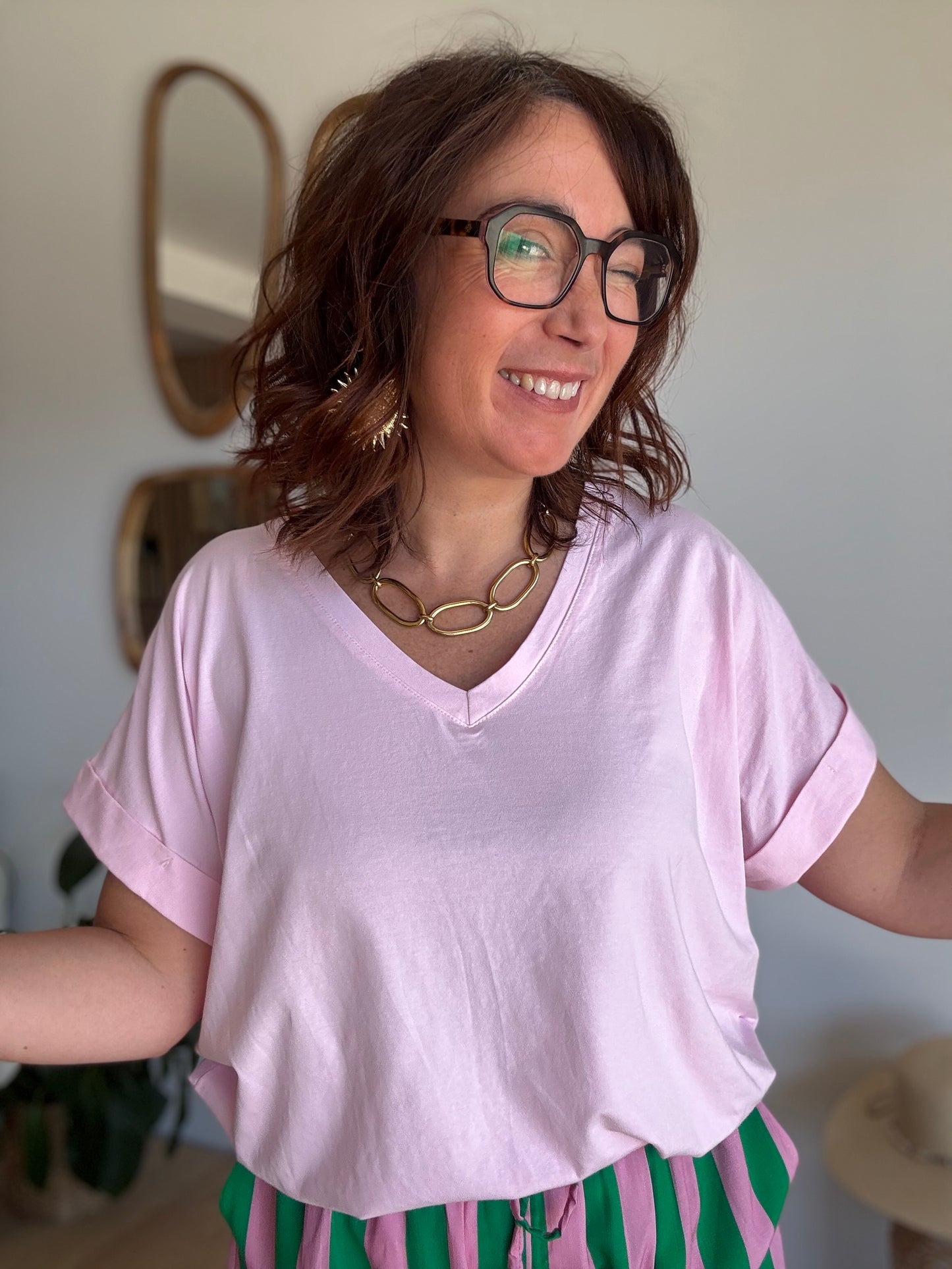 Tee shirt rose baby Maxi