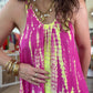 Robe SAMBAIA Fuchsia jaune fluo
