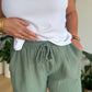 Pantalon palazzo gaze de coton kaki