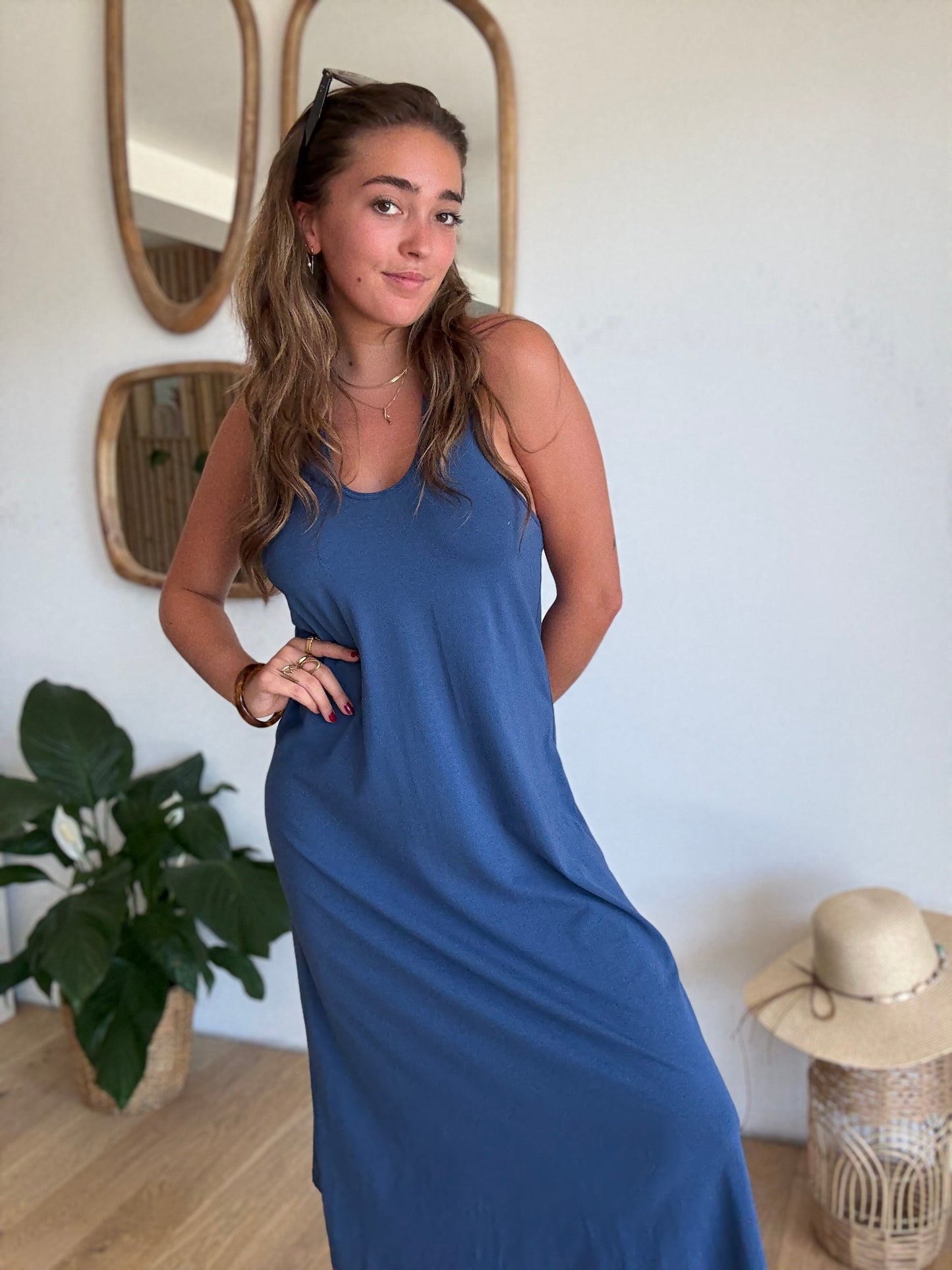 Robe débardeur bleu