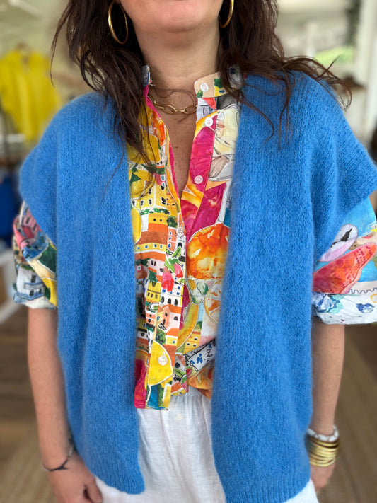 Gilet sans manches bleu toi