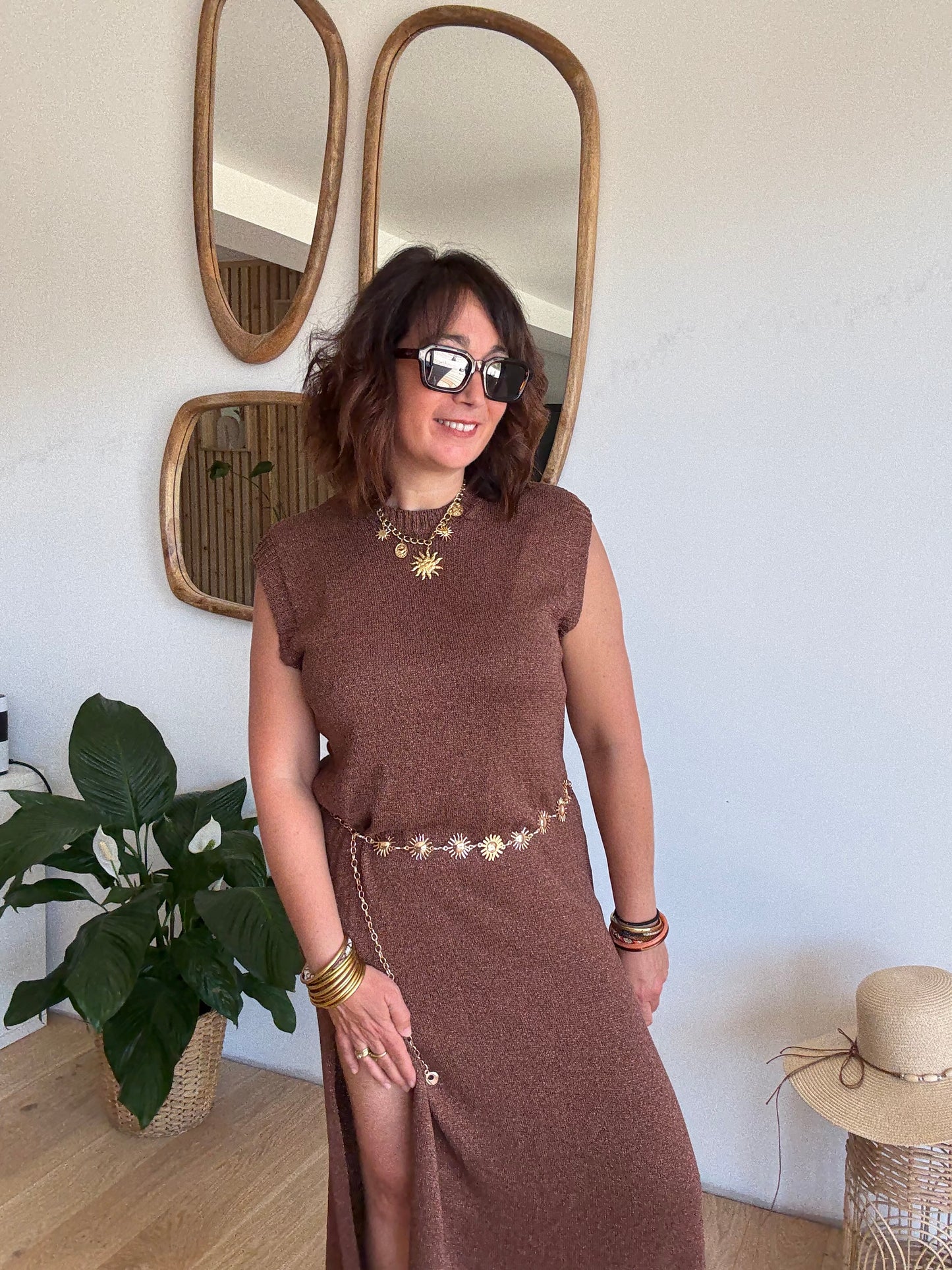 Robe Glow choco doré