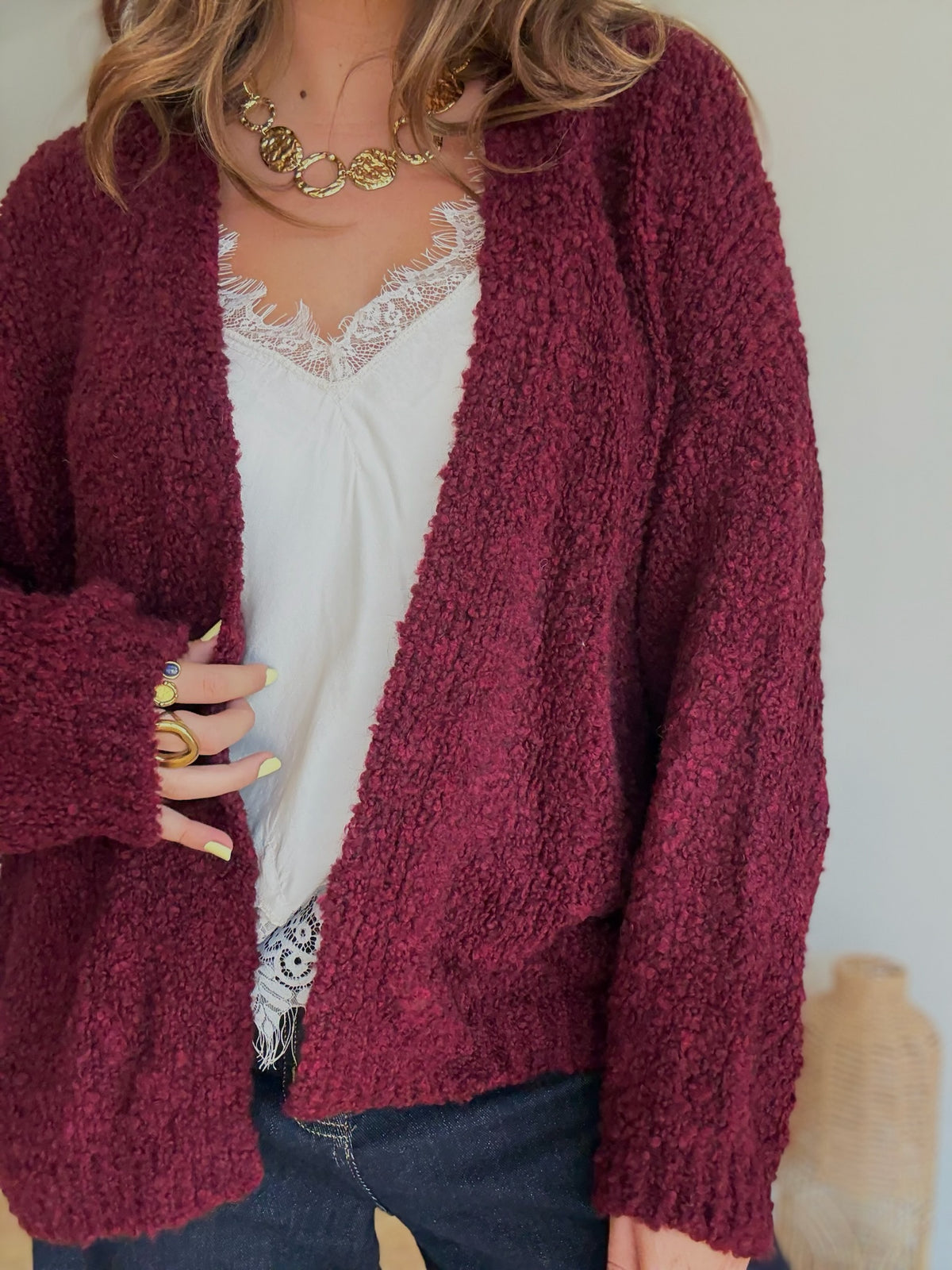 Gilet doudou étoile bordeaux