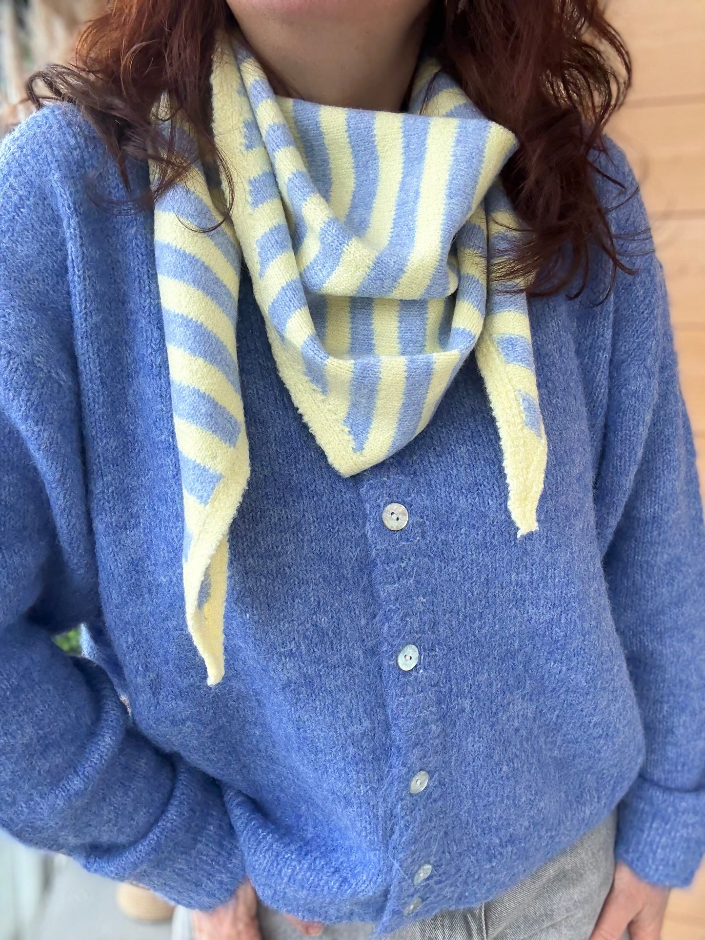 Foulard echarpe Bonny bleu jaune