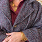 Veste tweed Charlie Marine chiné Bordeaux