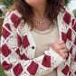 Gilet crochet bordeaux /ecru