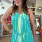 Robe SAMBAIA vert et jaune fluo