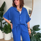 Chemise gaze de coton bleu roi