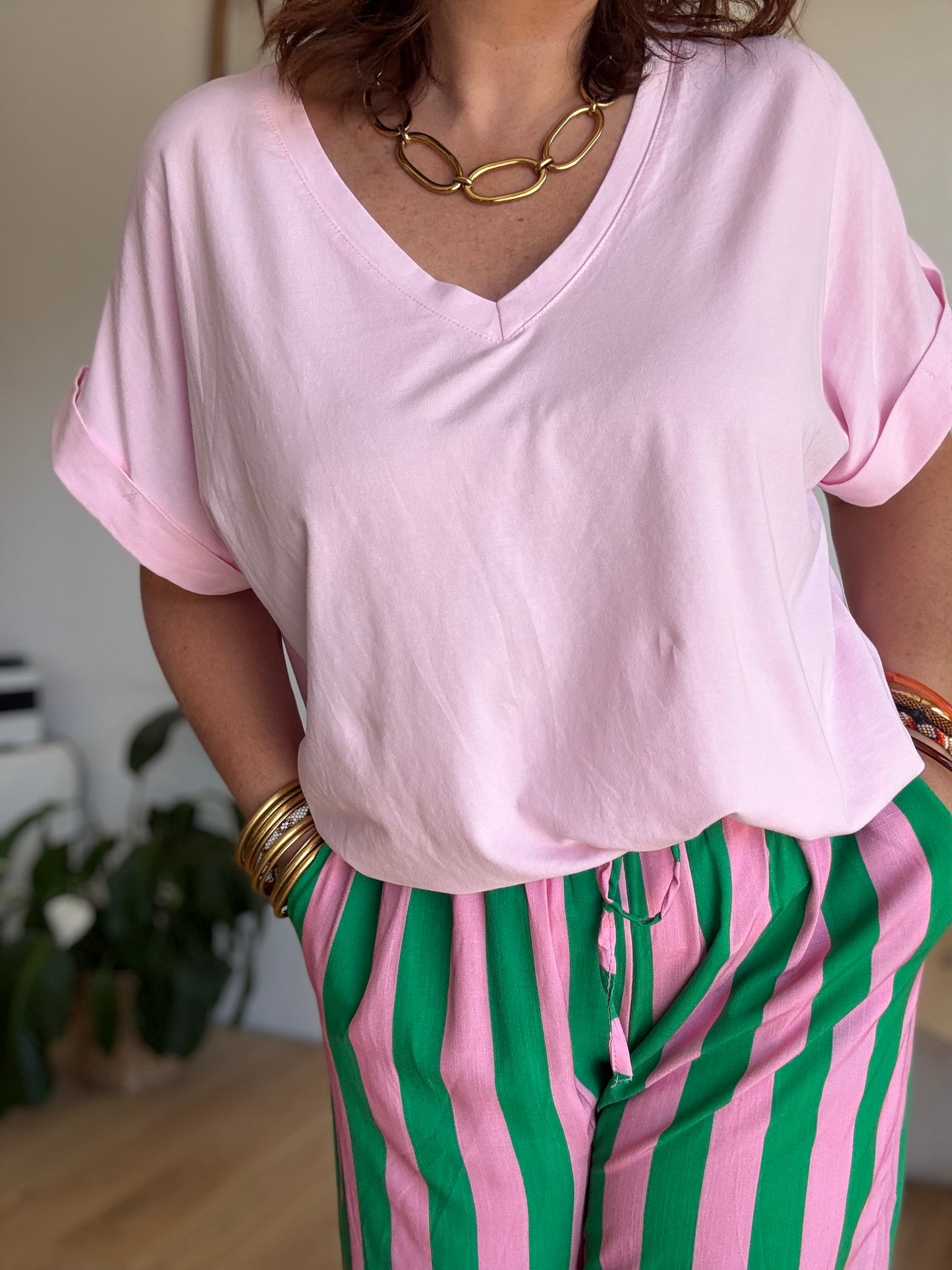 Tee shirt rose baby Maxi