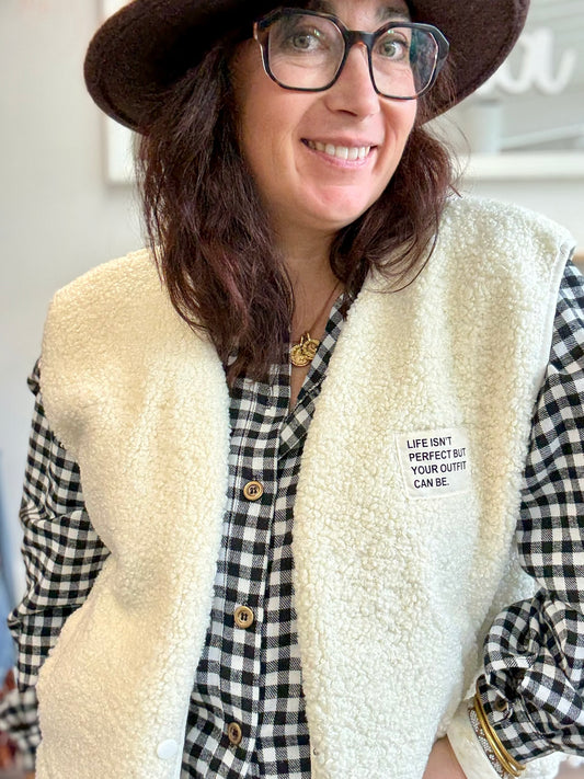 Veste Teddy Écru