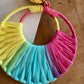 Boucles d’oreilles éventail multicolore