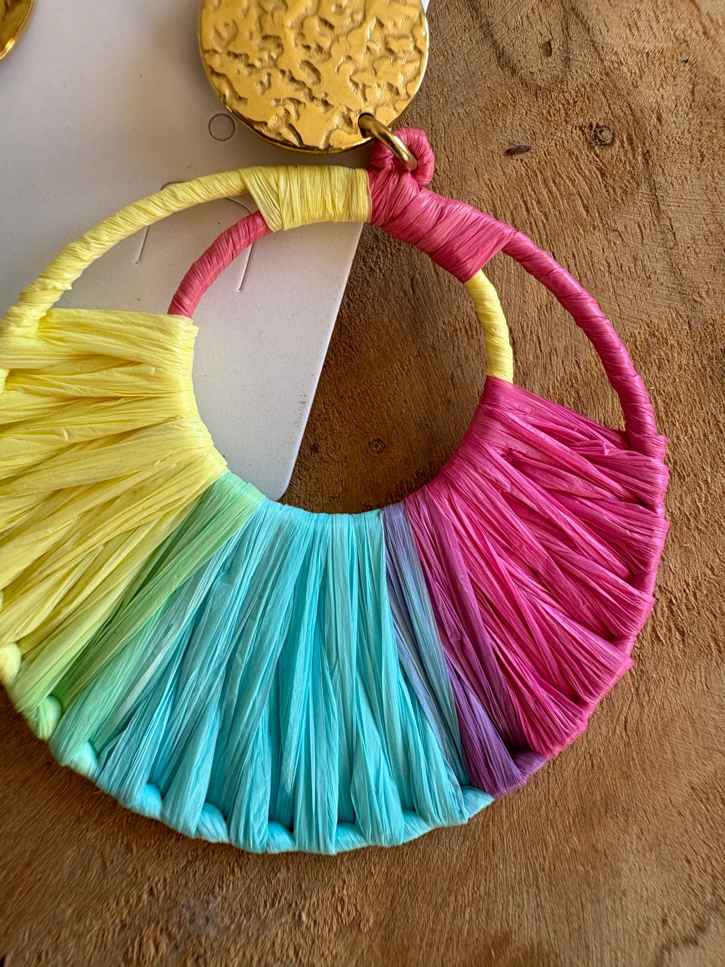 Boucles d’oreilles éventail multicolore